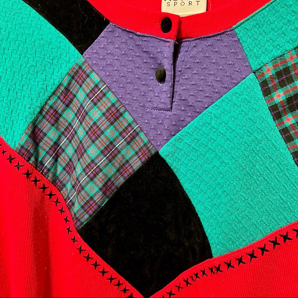 Vintage 80s/90s Patchwork Sweatshirt - Picture 4 of 5